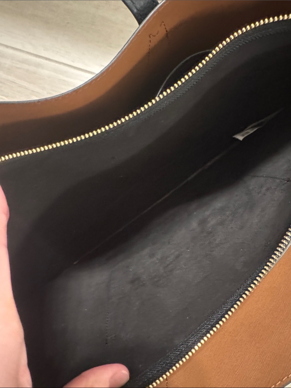 Quince Black Leather Triple Compartment Tote - Picture 3 of 6